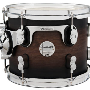 PDP Concept Maple 8" x 10" Suspended Tom Satin Charcoal Burst Lacquer with Chrome Hardware