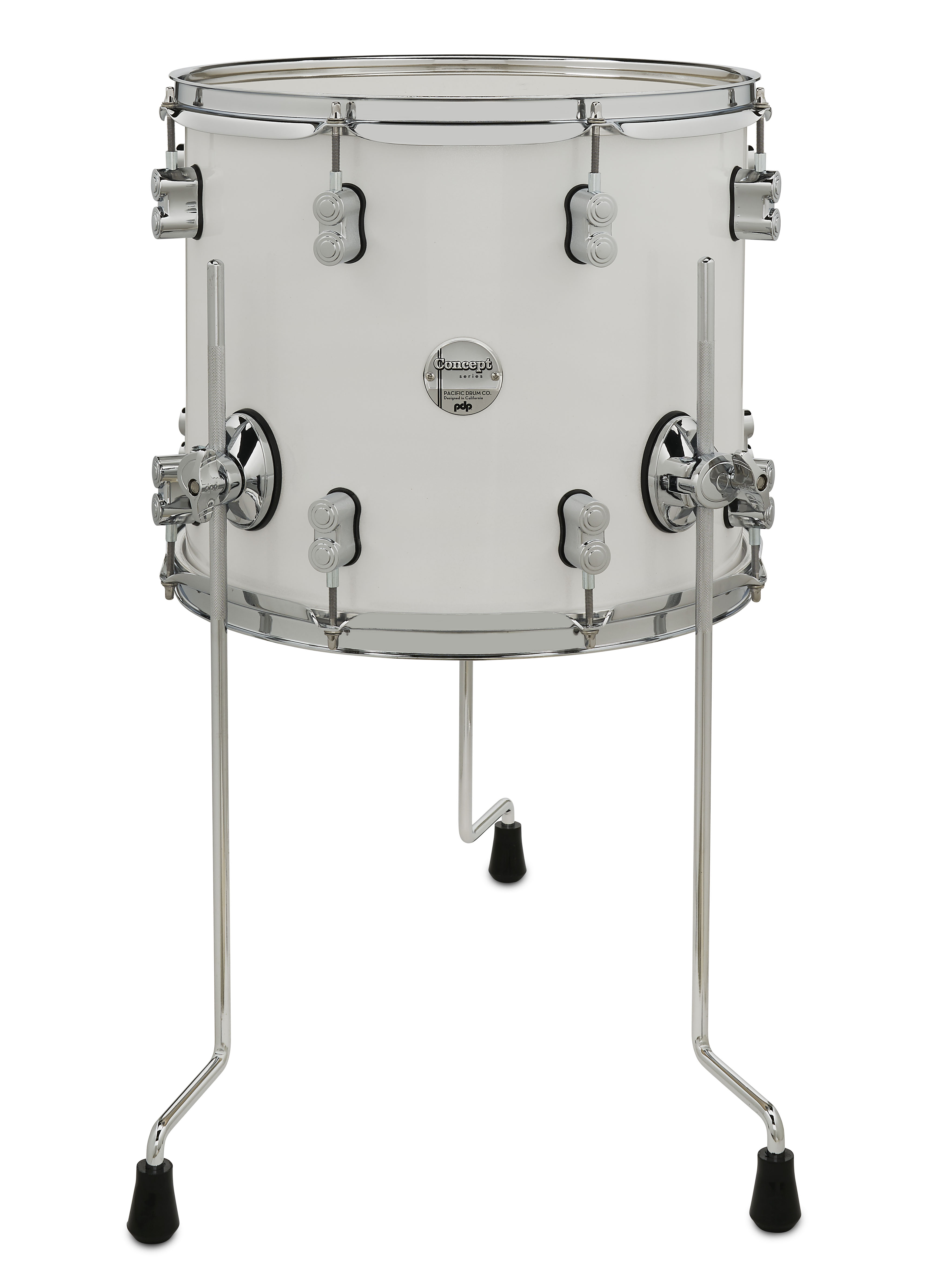 PDP Concept Maple 12" x 14" Floor Tom Pearlescent White Lacquer with Chrome Hardware