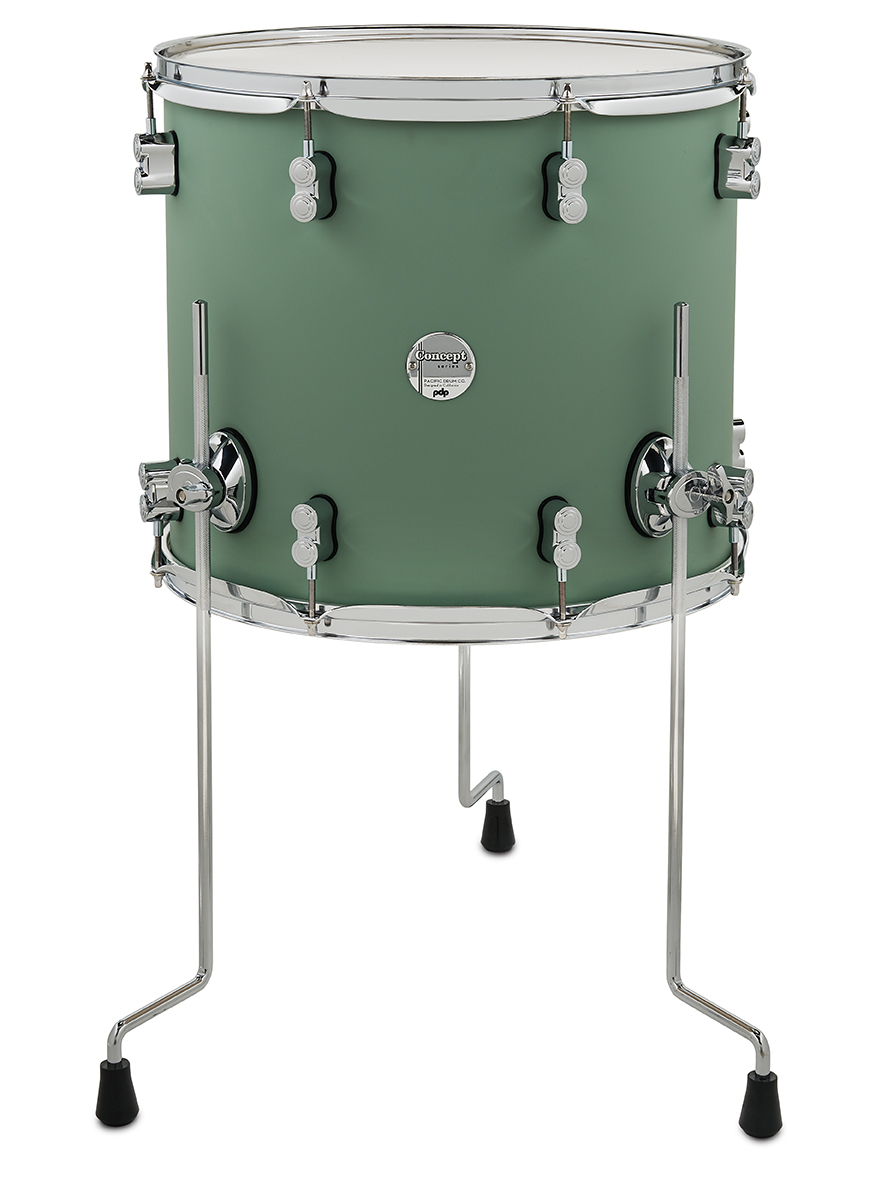 PDP Concept Maple 14" x 16" Floor Tom Satin Seafoam Finish Ply with Chrome Hardware