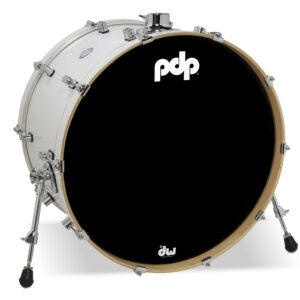 PDP Concept Series Maple Bass Drum, 14" x 24", Pearlescent White Lacquer w/ Chrome Hardware