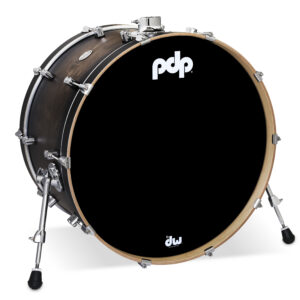 PDP Concept Series Maple Bass Drum, 14" x 24", Satin Charcoal Burst Lacquer w/ Chrome Hardware