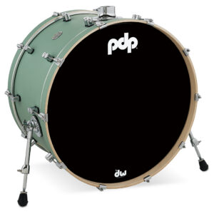 PDP Concept Series Maple Bass Drum, 14" x 24", Satin Seafoam Finish Ply w/ Chrome Hardware