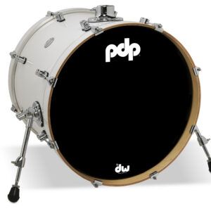 PDP Concept Series Maple Bass Drum, 16" x 20", Pearlescent White w/ Chrome Hardware