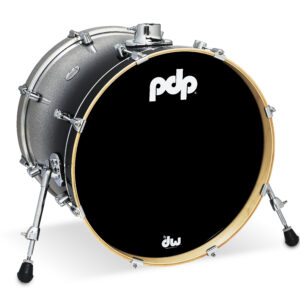 PDP Concept Series Maple Bass Drum, 16" x 20", Silver to Black Fade w/ Chrome Hardware