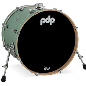 PDP Concept Series Maple Bass Drum, 16" x 20", Satin Seafoam Finish Ply w/ Chrome Hardware