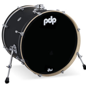 PDP Concept Series Maple Bass Drum, 18" x 22", Satin Black Finish Ply w/ Chrome Hardware