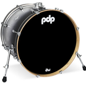 PDP Concept Series Maple Bass Drum, 18" x 22", Silver to Black Fade Lacquer w/ Chrome Hardware