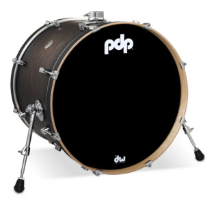 PDP Concept Series Maple Bass Drum, 18" x 22", Satin Charcoal Burst Lacquer w/ Chrome Hardware