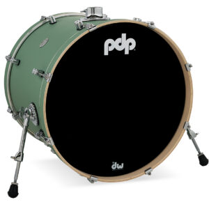 PDP Concept Series Maple Bass Drum, 18" x 22", Satin Seafoam Finish Ply w/ Chrome Hardware