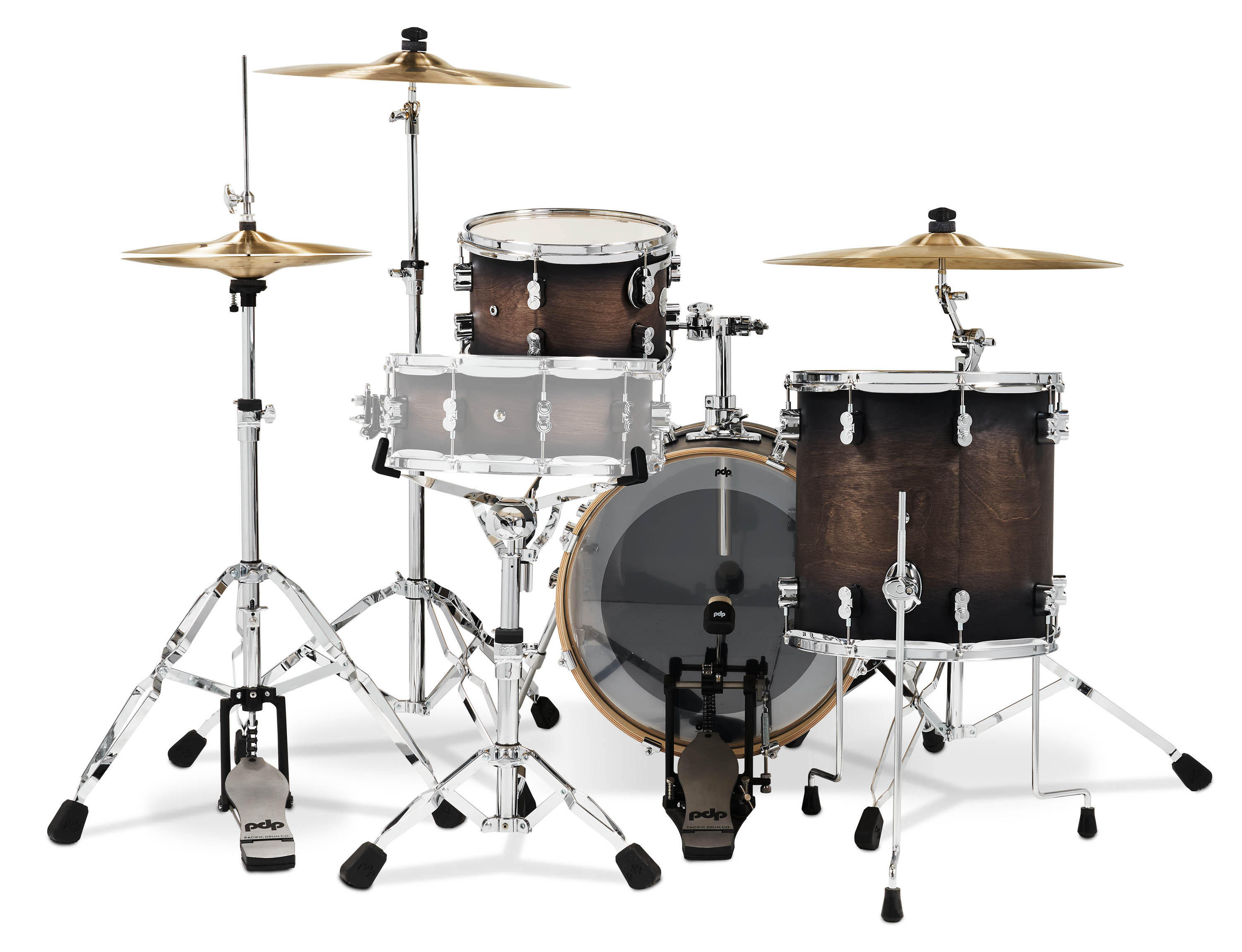Concept Maple Series 3-Piece Bop Shell Pack, Charcoal Burst Lacquer - Image 3