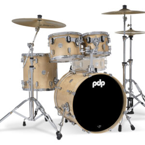 PDP Concept Maple 4-Piece Fusion Shell Pack, Natural Lacquer w/ Chrome Hardware; 8x10, 9x12, 14x14, 16x20
