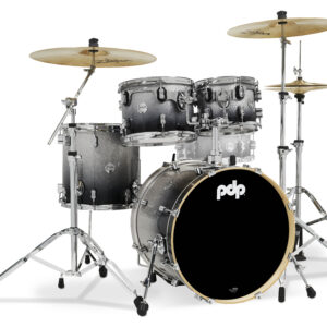 PDP Concept Maple 4-Piece Fusion Shell Pack, Silver/Black Fade Sparkle Lacquer