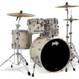 PDP Concept Maple 5-Piece Shell Pack, Twisted Ivory Finish Ply w/ Chrome Hardware; 8x10, 9x12, 14x16, 18x22, 5.5x14