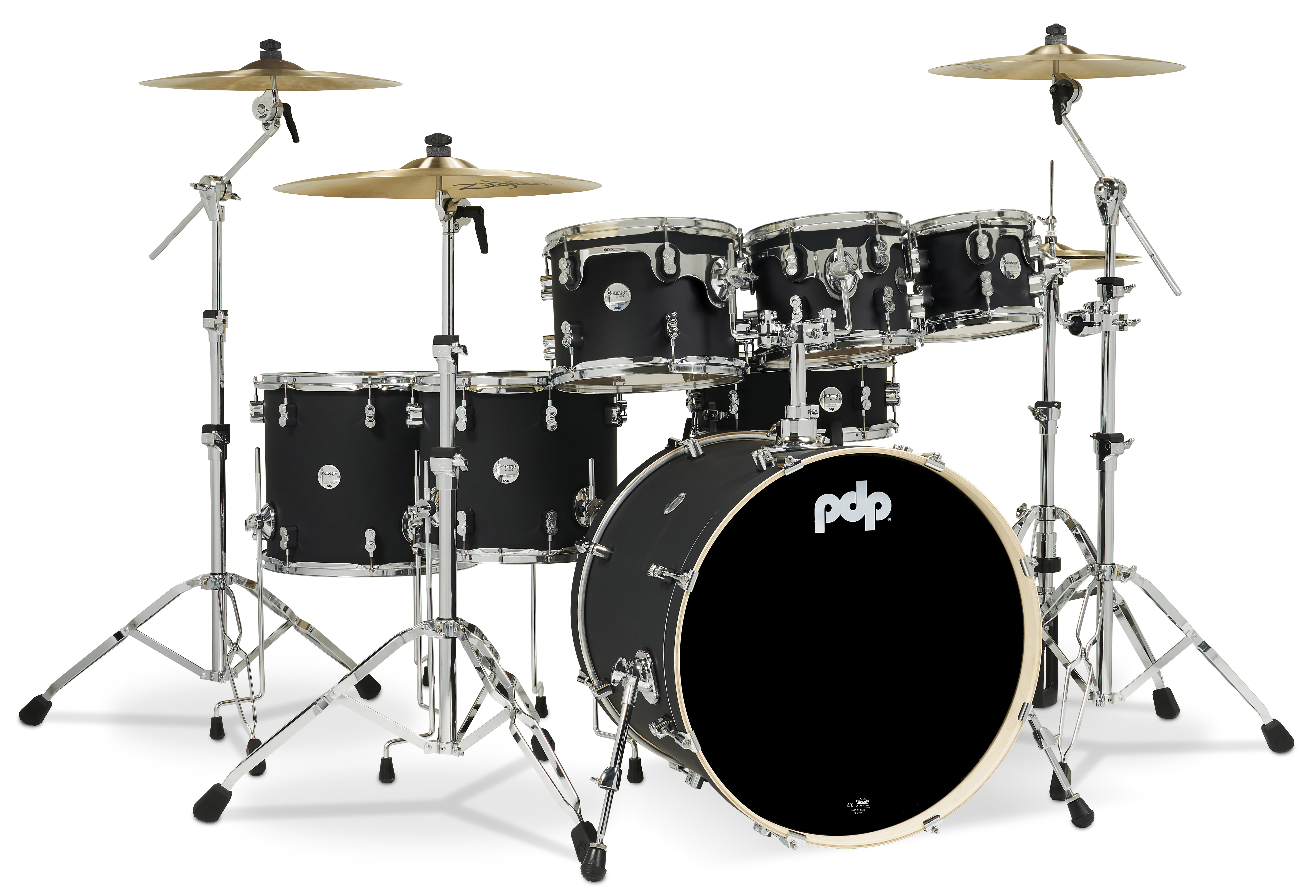 PDP Concept Series 7-Piece Maple Shell Pack, Satin Black