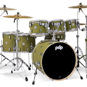 PDP Concept Series 7-Piece Maple Shell Pack, Satin Olive FinishPly