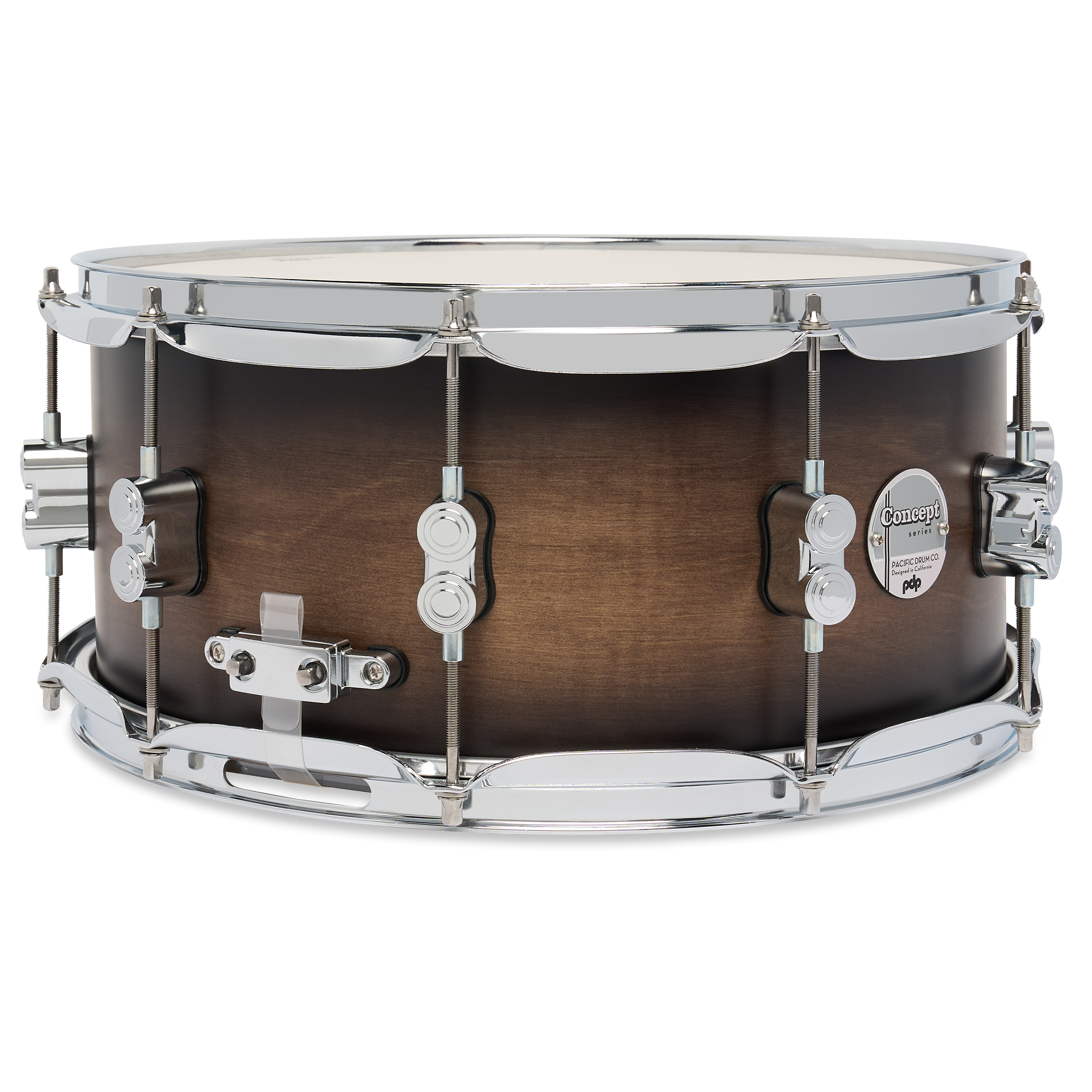 Concept Maple 6.5" x 14" Satin Charcoal Burst Lacquer Snare - Image 3