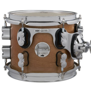 PDP Concept Series Maple Exotic Suspended Tom, 7" x 8", Natural Honey Mahogany w/ Chrome Hardware