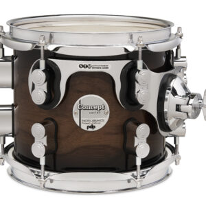 PDP Concept Series Maple Exotic Tom, 7" x 8", Walnut to Charcoal Burst