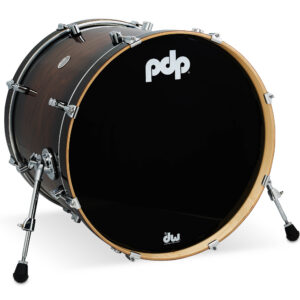 PDP Concept Series Maple Exotic Bass Drum, 18" x 22", Walnut to Charcoal Burst w/ Chrome Hardware