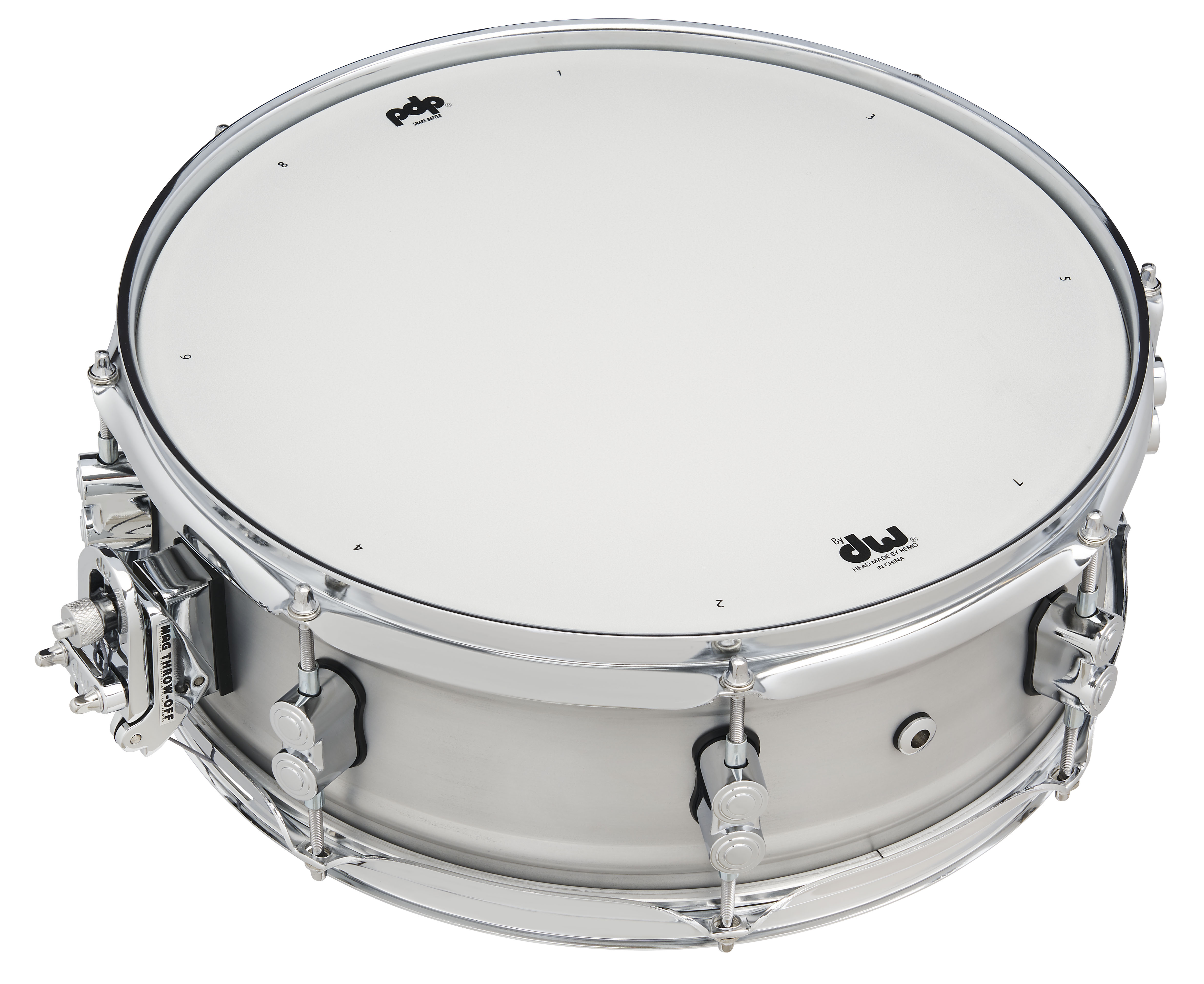 Concept Series 5" x 14" 1.2mm Natural Satin Brushed Aluminum Snare - Image 4