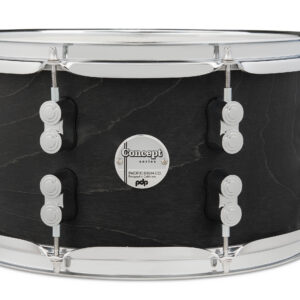 PDP Concept Series Black Wax Maple Snare, 7" x 13", Satin Black w/ Chrome Hardware