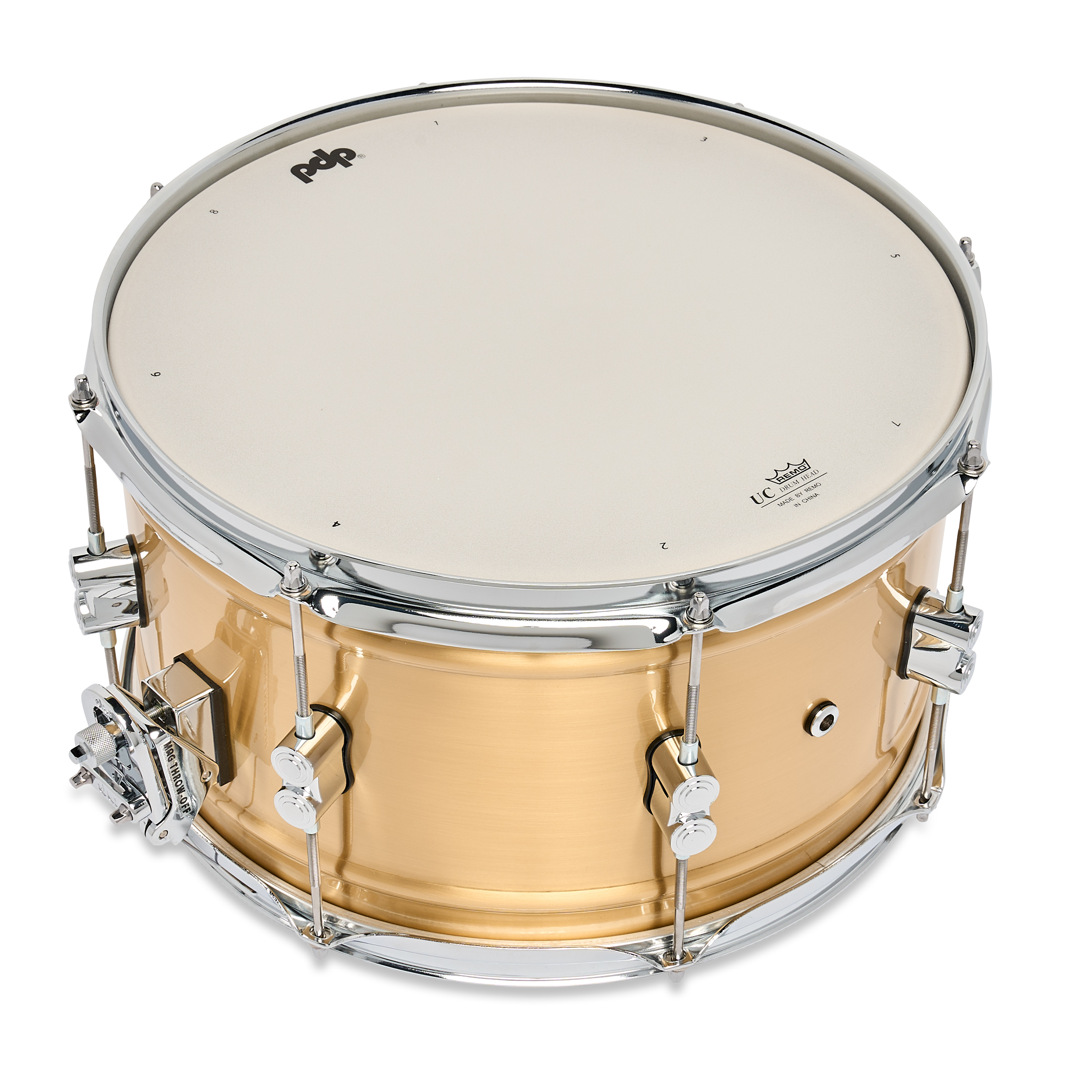 Concept Series 8" x 14" 1.2mm Natural Satin Brushed Brass Snare - Image 4