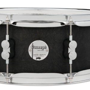 PDP Concept Series Black Wax Maple Snare, 5.5" x 13", Satin Black w/ Chrome Hardware