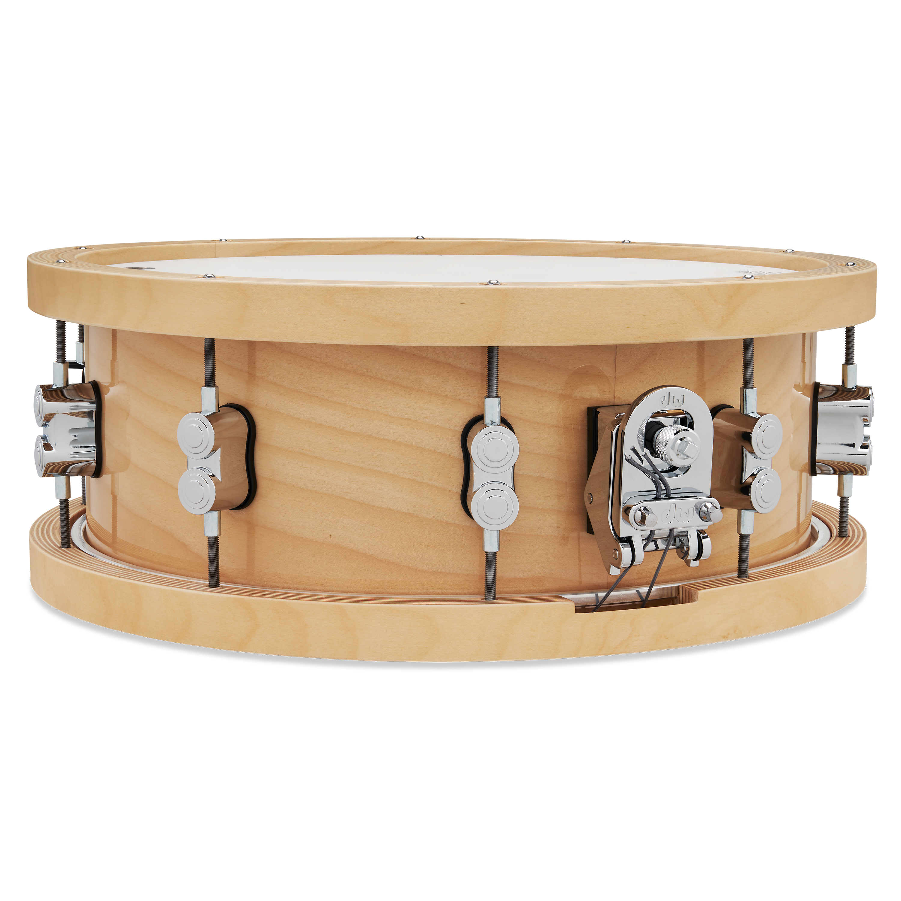 Concept 20-Ply 5.5" x 14" Thick Wood Hoop Natural Maple Snare - Image 2