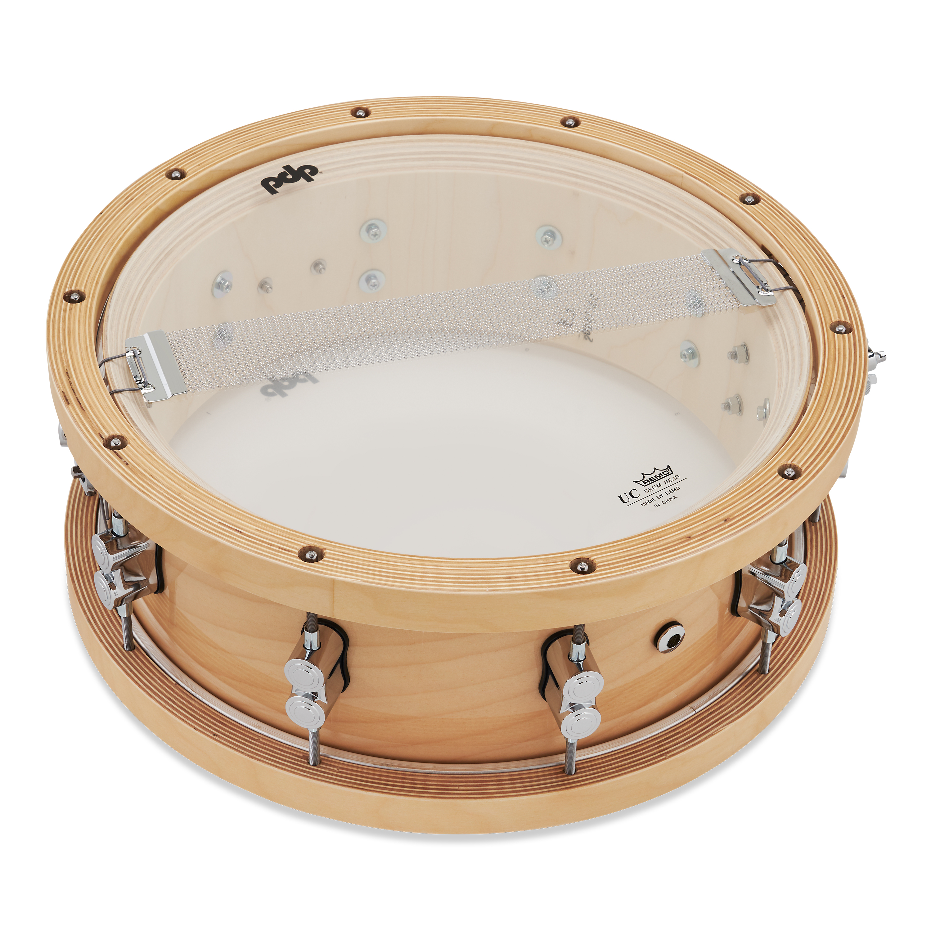 Concept 20-Ply 5.5" x 14" Thick Wood Hoop Natural Maple Snare - Image 3