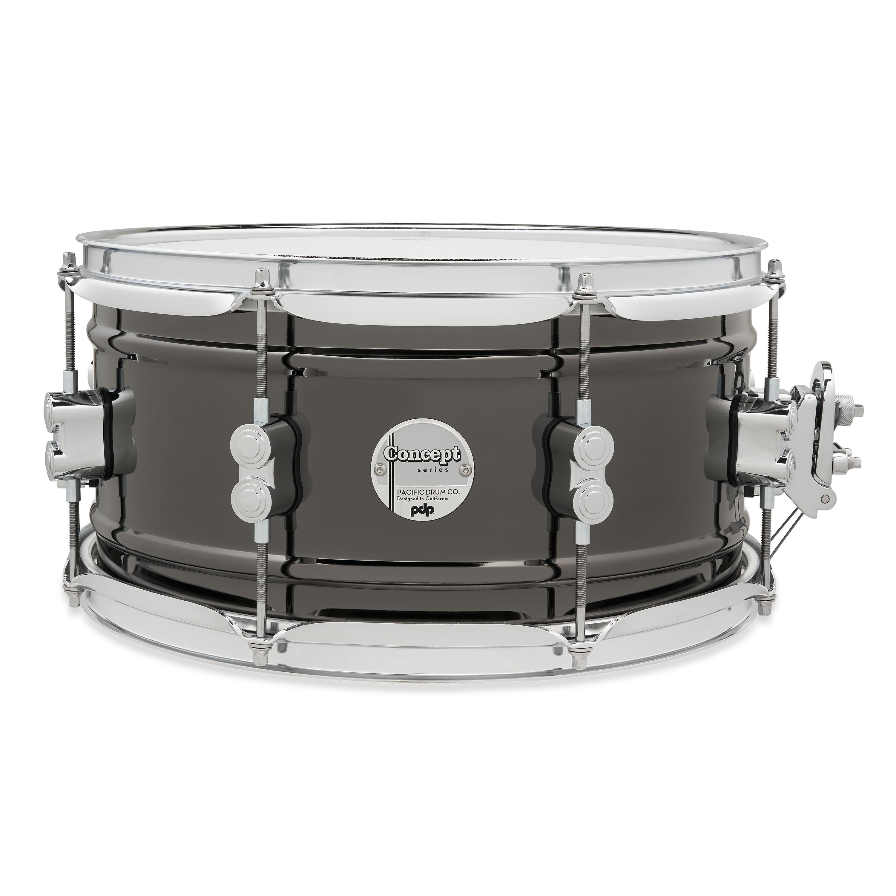 PDP Concept Series Metal Snare, 6.5" x 13", Black Nickel Over Steel w/ Chrome Hardware