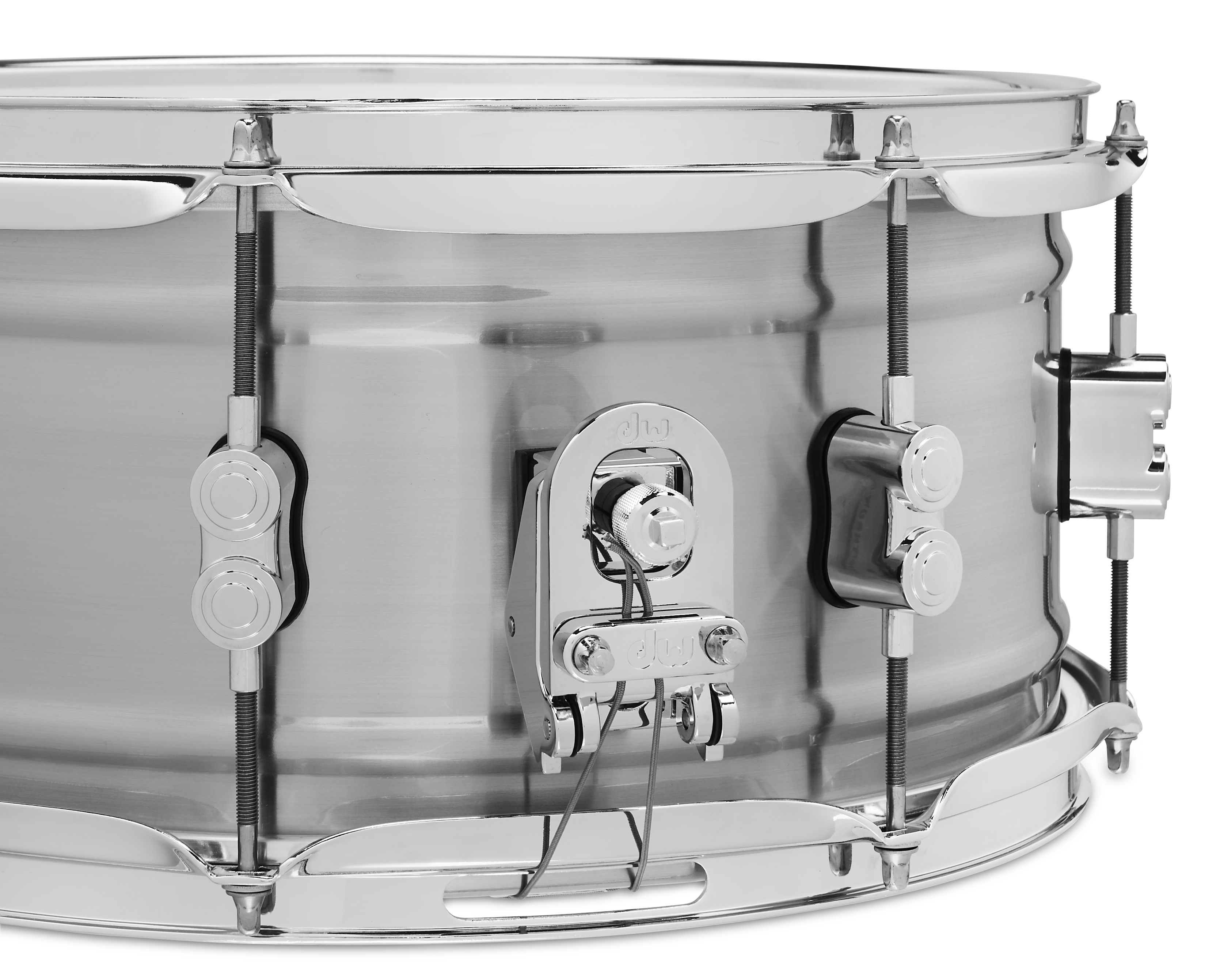 Concept Series 6.5" x 14" 1.2mm Natural Satin Brushed Aluminum Snare - Image 2